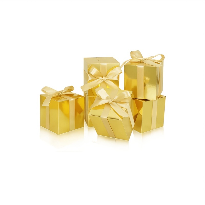 Golden Square Gift Packaging Boxes for Cosmetics and Perfume